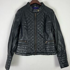 Madden Girl Quilted Faux Leather Moto Jacket M Black Edgy Street Chic Vibes